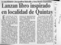 Lanzan libro inspirado en localidad de Quintay  [artículo].