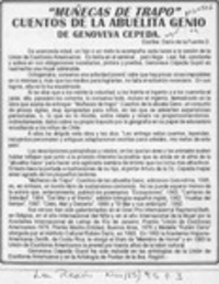 "Muñecas de trapo" cuentos de la abuelita genio  [artículo] Darío de la Fuente.