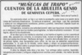 "Muñecas de trapo" cuentos de la abuelita genio  [artículo] Darío de la Fuente.