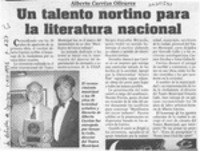 Un Talento nortino para la literatura nacional  [artículo].