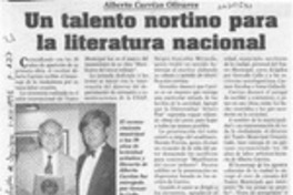 Un Talento nortino para la literatura nacional  [artículo].