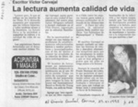 La Lectura aumenta calidad de vida  [artículo].