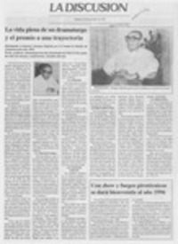 La vida plena de un dramaturgo y el premio a una trayectoria