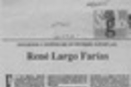 René Largo Farías  [artículo] Lito Carrasco M.