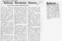 Baltazar Hernández Romero  [artículo] Carlos René Ibacache.