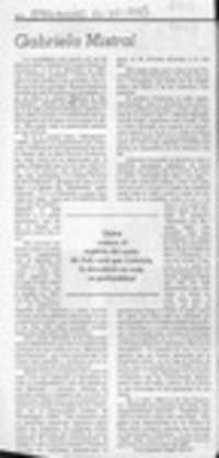 Gabriela Mistral  [artículo].