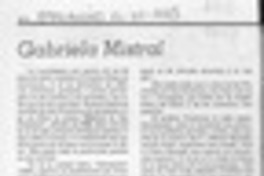 Gabriela Mistral  [artículo].