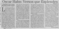 Oscar Hahn, versos que esplenden