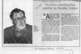 Novelista antofagastino publica en Estados Unidos  [artículo].