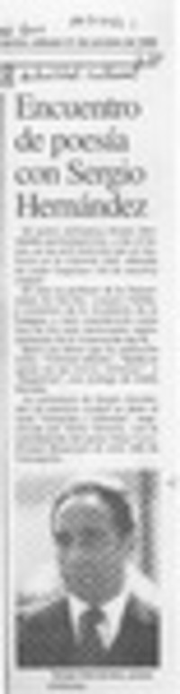 Encuentro de poesía con Sergio Hernández  [artículo].