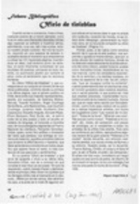 Oficio de tinieblas  [artículo] Miguel Angel Díaz A.