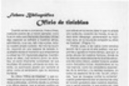 Oficio de tinieblas  [artículo] Miguel Angel Díaz A.