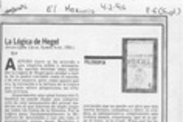 La lógica de Hegel  [artículo] Juan de Dios Vial Larraín.