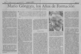 Mario Góngora, los años de formación