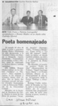 Poeta homenajeado  [artículo].