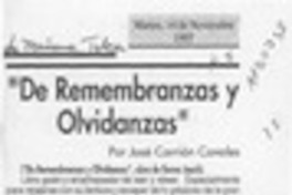 "De remembranzas y olvidanzas"