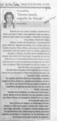 "Emma Jauch, orgullo de Maule"  [artículo] Fanny Ross.