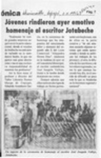 Jóvenes rindieron ayer emotivo homenaje al escritor Jotabehce  [artículo].