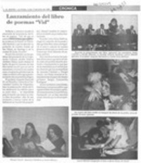 Lanzamiento del libro de poemas "Vid"