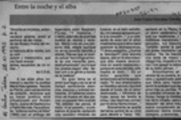 Entre la noche y el alba  [artículo] Juan Carlos González Colville.