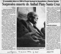 Sorpresiva muerte de Aníbal Pinto Santa Cruz  [artículo].