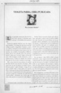 Violeta Parra, obra publicada  [artículo] Carmen Oviedo.