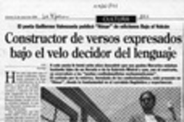 Constructor de versos expresados bajo el velo decidor del lenguaje  [artículo] A. R.