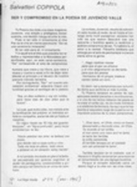 Ser y compromiso en la poesía de Juvencio Valle  [artículo] Salvattori Coppola.