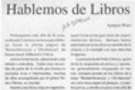 Hablemos de libros  [artículo] Amparo Pozo.