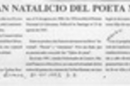 Recuerdan natalicio del poeta Max Jara  [artículo].