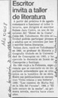 Escritor invita a taller de literatura  [artículo].