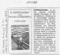 El Existencialismo en la pintura expresionista  [artículo].