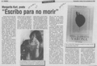 "Escribo para no morir"  [artículo].