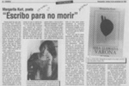 "Escribo para no morir"  [artículo].