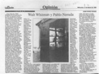 Walt Whitman y Pablo Neruda