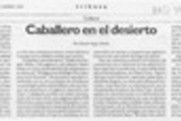 Caballero en el desierto  [artículo] Antonio Rojas Gómez.