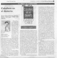 Caballero en el desierto  [artículo] Milton Aguilar.