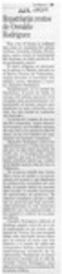 Repatriarán restos de Osvaldo Rodríguez  [artículo].