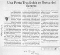 Una poeta traslúcida en busca del secreto  [artículo] Edmundo Herrera.