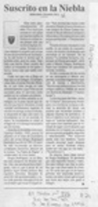 Suscrito en la niebla  [artículo] Bernardo Chandía Fica.