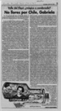 No llores por Chile, Gabriela  [artículo] Loreto Echeverría.