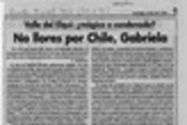 No llores por Chile, Gabriela  [artículo] Loreto Echeverría.