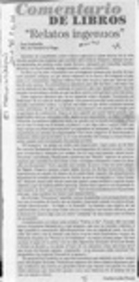 "Relatos ingenuos"  [artículo] Carlos León Pezoa.
