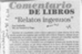 "Relatos ingenuos"  [artículo] Carlos León Pezoa.