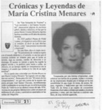 Crónicas y leyendas de María Cristina Menares  [artículo].