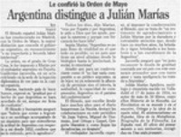 Argentina distingue a Julián Marías