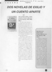Dos novelas de exilio y un cuento aparte  [artículo] E. A.