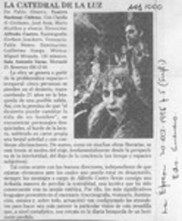 La catedral de la luz  [artículo] Eduardo Guerrero.