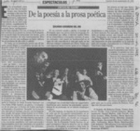De la poesía a la prosa poética