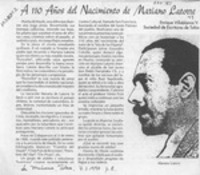 A 110 años del nacimiento de Mariano Latorre  [artículo] Enrique Villablanca V.